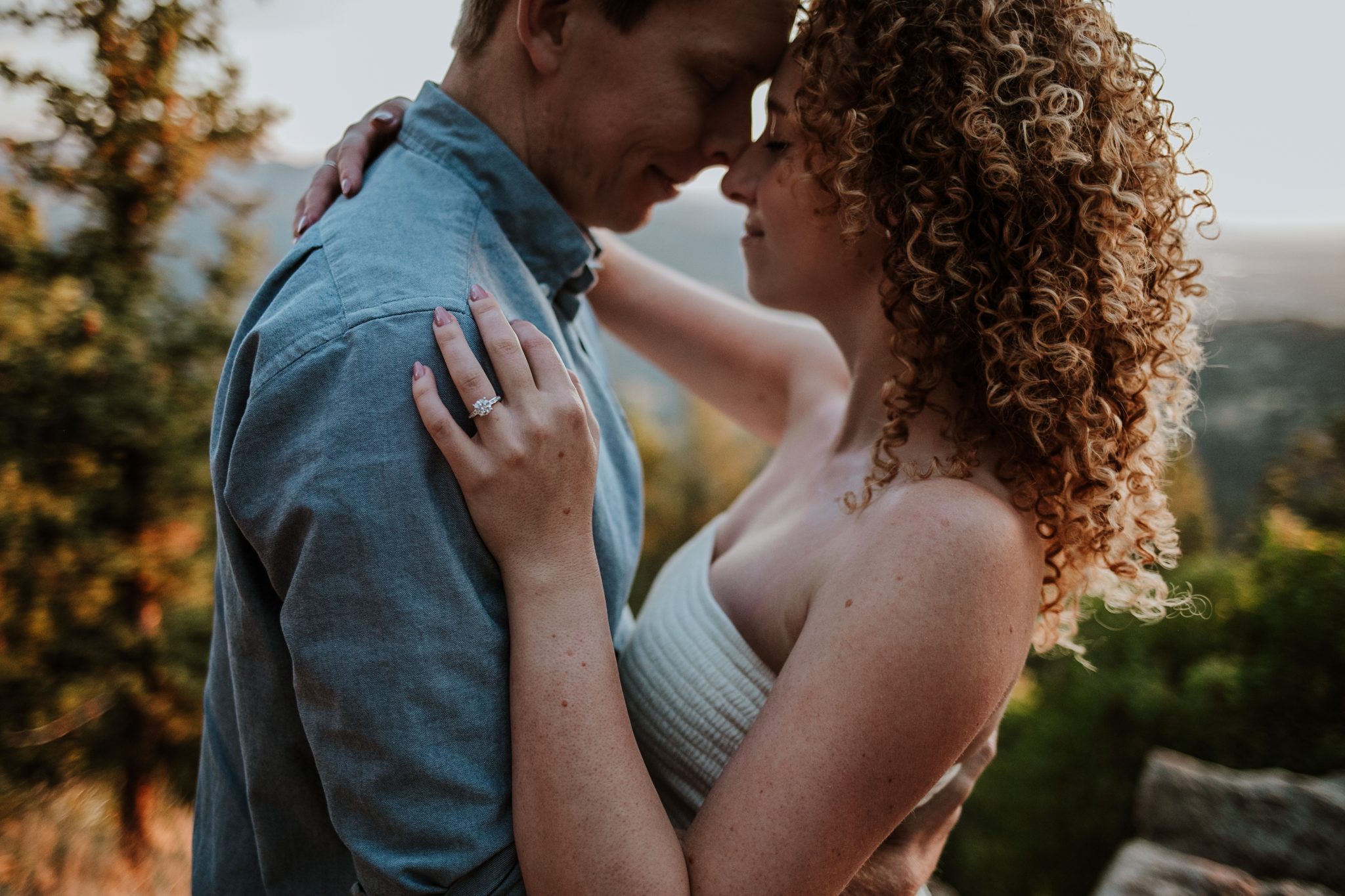 Lost Gulch Lookout sunrise engagement photos in Boulder, Colorado
