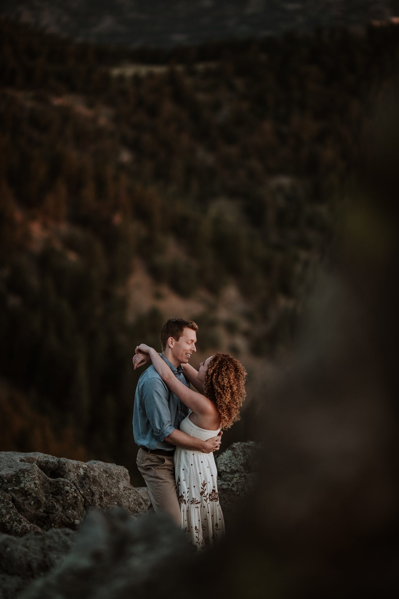 Romantic Colorado mountain engagement shoot at Lost Gulch